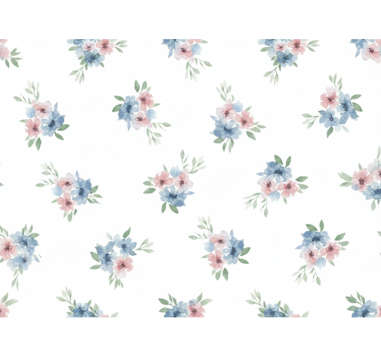 Blomster tapet små blomster i akvarel - TenStickers