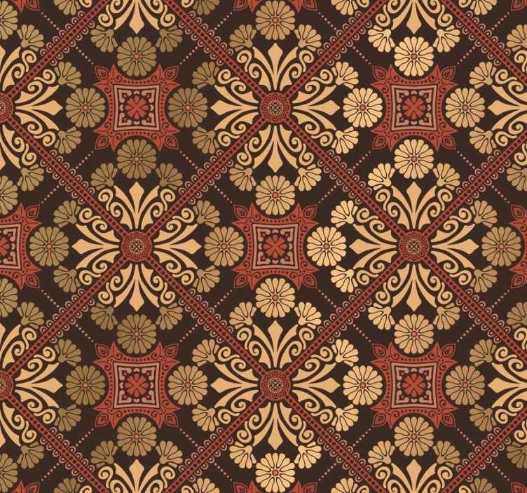 Barok tapet vintage stil til soveværelse - TenStickers