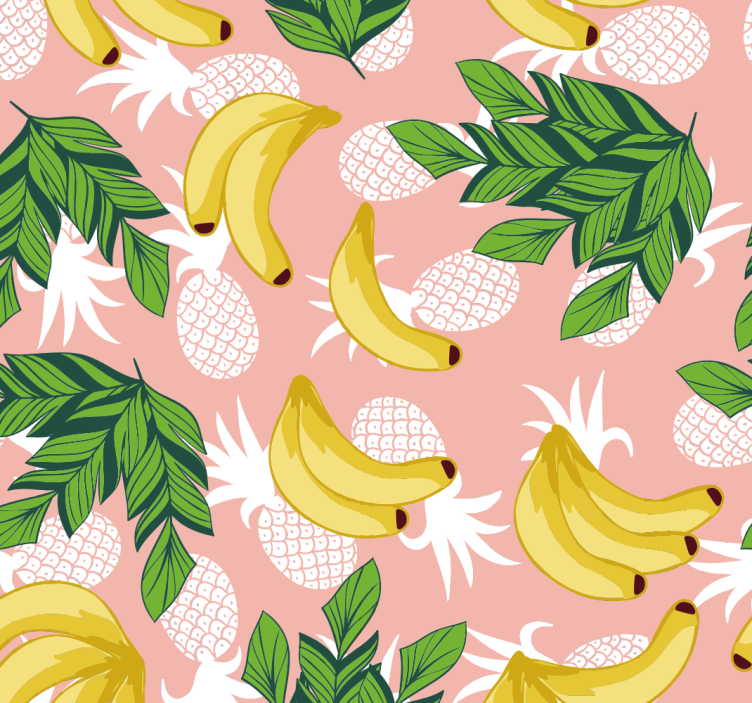 Ananas og bananer køkken tapet - TenStickers