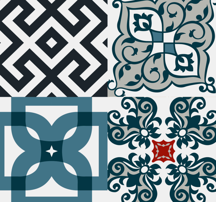 Portugisisk vintage fliser mønster tapet - TenStickers