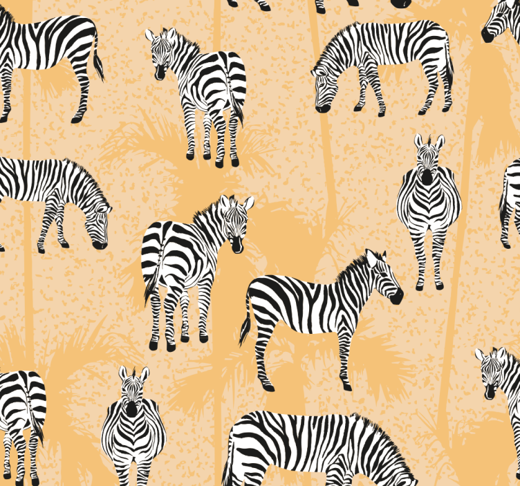 Zebra motiv tapet med zebraer - TenStickers