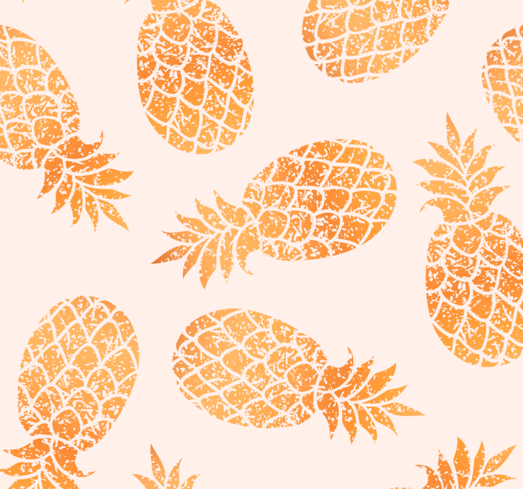 Vintage tapet gyldne ananas tapet - TenStickers