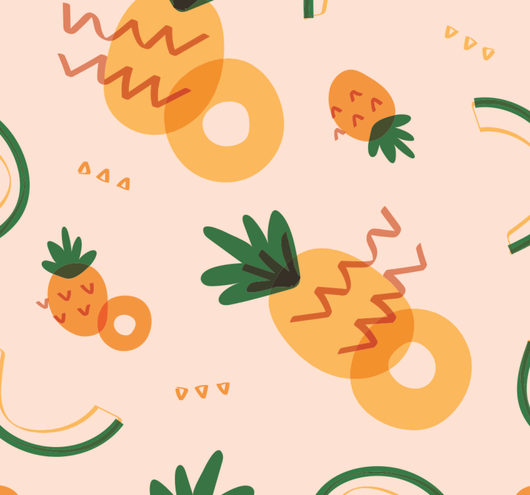 Gule og grønne ananas vintage - TenStickers