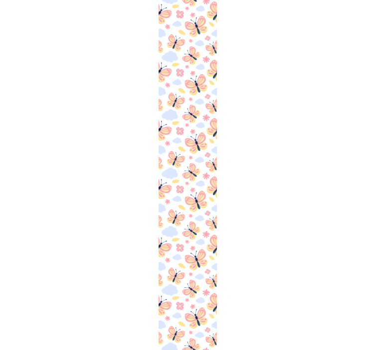 Sommerfugle skyer og blomster soveværelse tapet - TenStickers