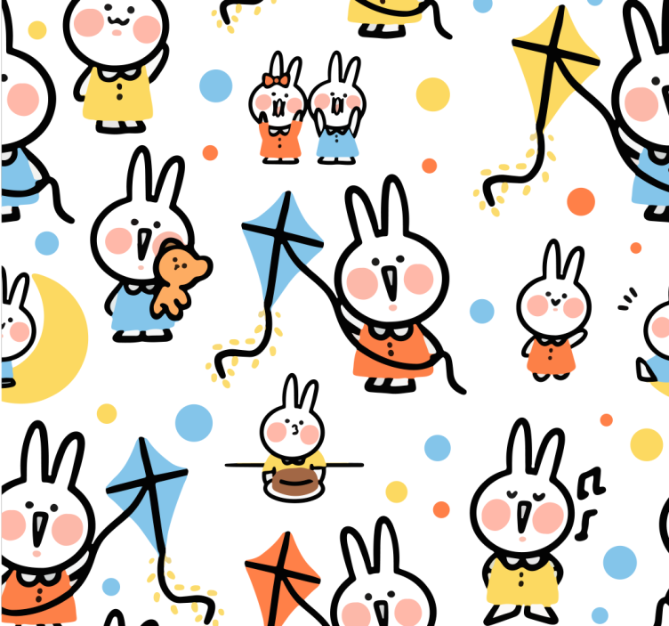 Kanin hængende på et dragedyrs tapet - TenStickers