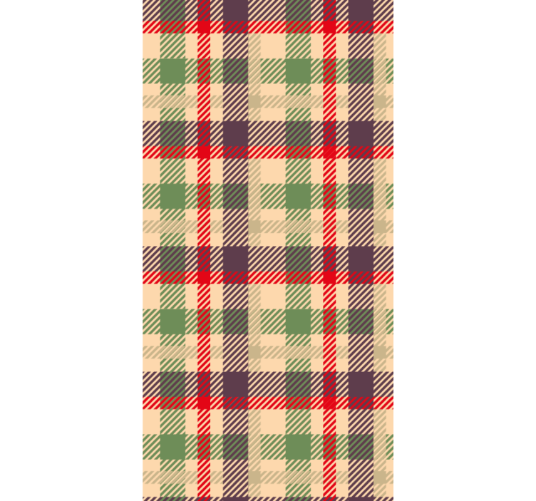 Rød og grøn tartan jul tapet - TenStickers