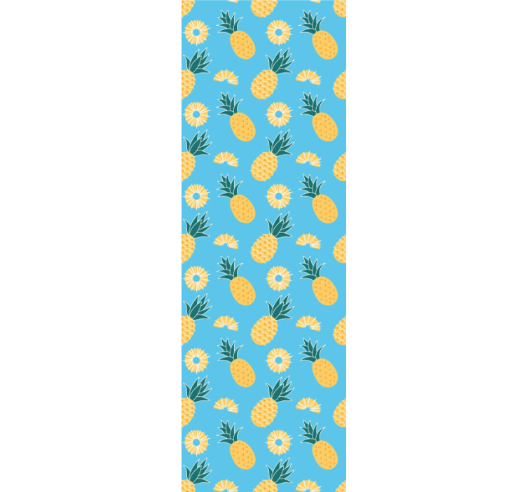 Tropisk ananas print tapet med dyr - TenStickers