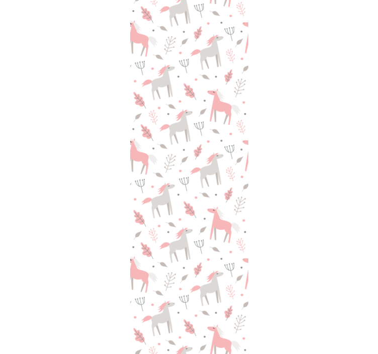 Heste tapet i grå og lyserød - TenStickers