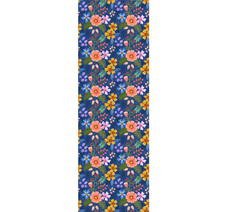 Blomsterbuket mønster blomster tapet - TenStickers