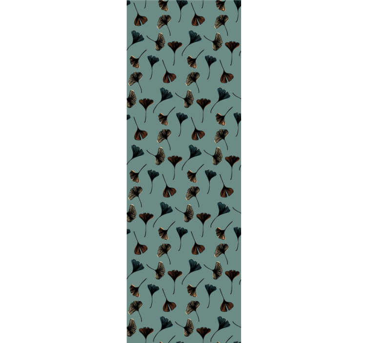 Grøn ginko blade blomst tapet - TenStickers