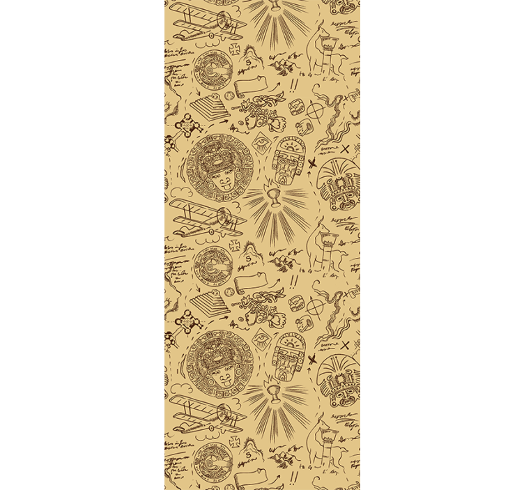 Vintage ekspeditionsskitser retro tapet - TenStickers