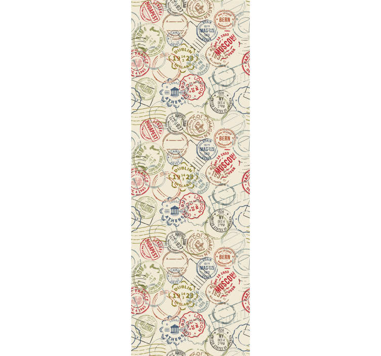 Rejse frimærke collage by tapet - TenStickers