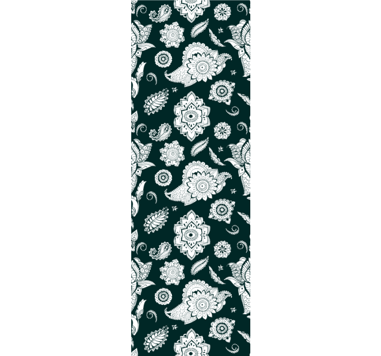 Indisk paisley mønster blomstret tapet - TenStickers