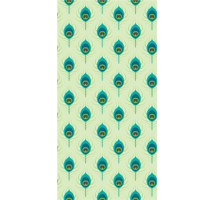 Moderne påfugl fjer dekorativt tapet - TenStickers