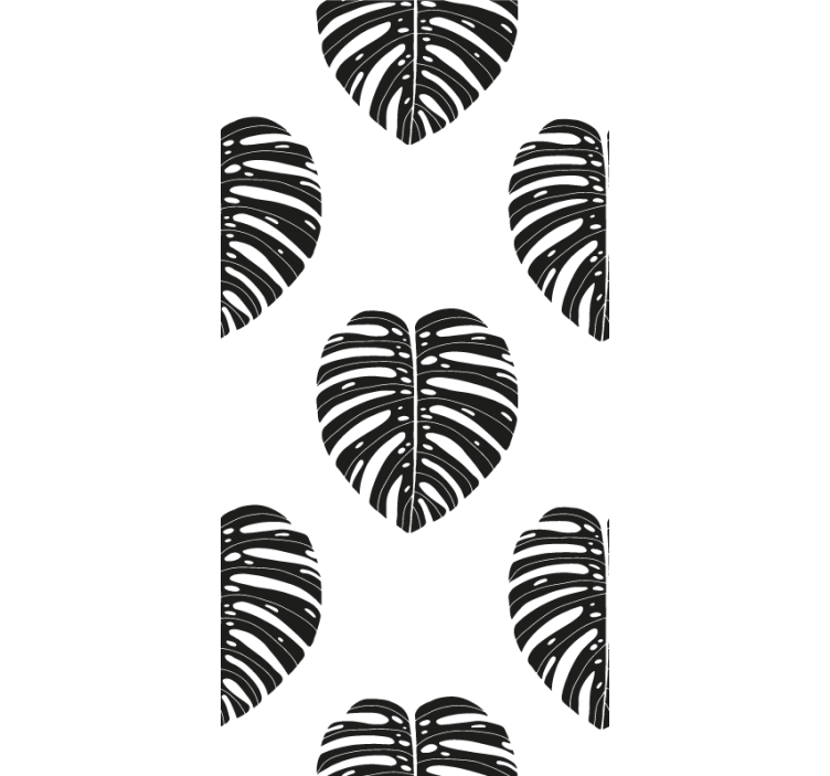 Monstera blad sort tapet - TenStickers