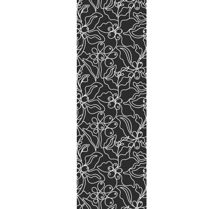 Blomsterkontur tapet blade - TenStickers