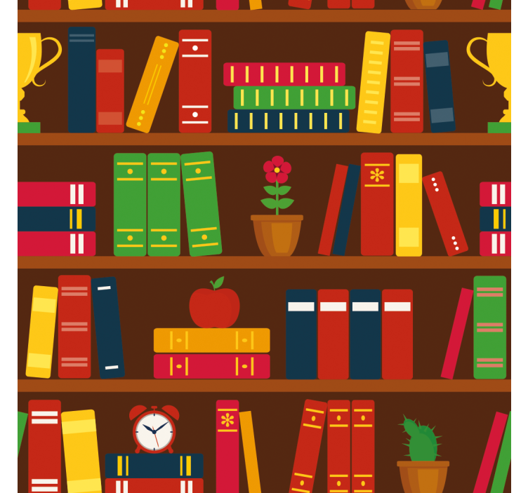 Biblioteksmotiv tapet til kontor - TenStickers