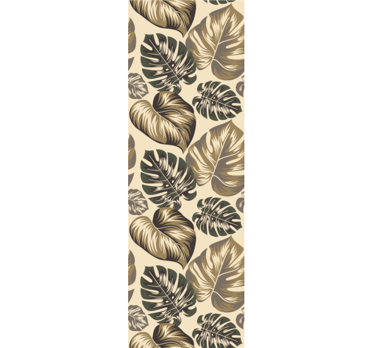 Monokromt løv tapet blade - TenStickers