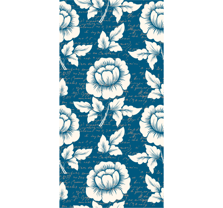Elegant blomstermanuskript blomstret tapet - TenStickers