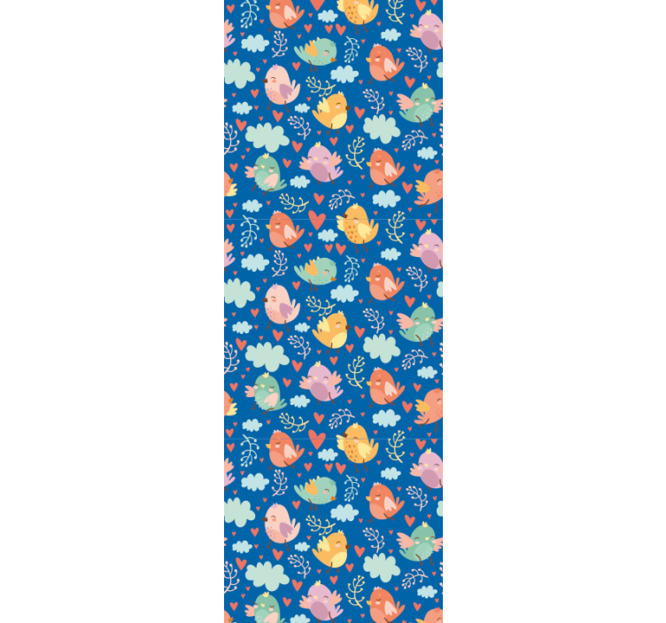 Farverige venner tapet med fugle - TenStickers