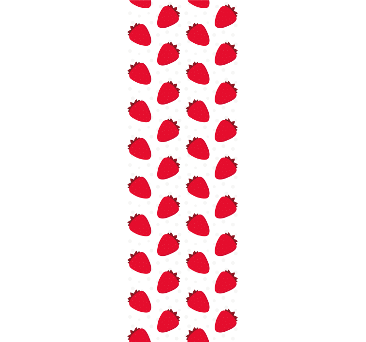 Rød jordbær på hvidt køkken tapet - TenStickers