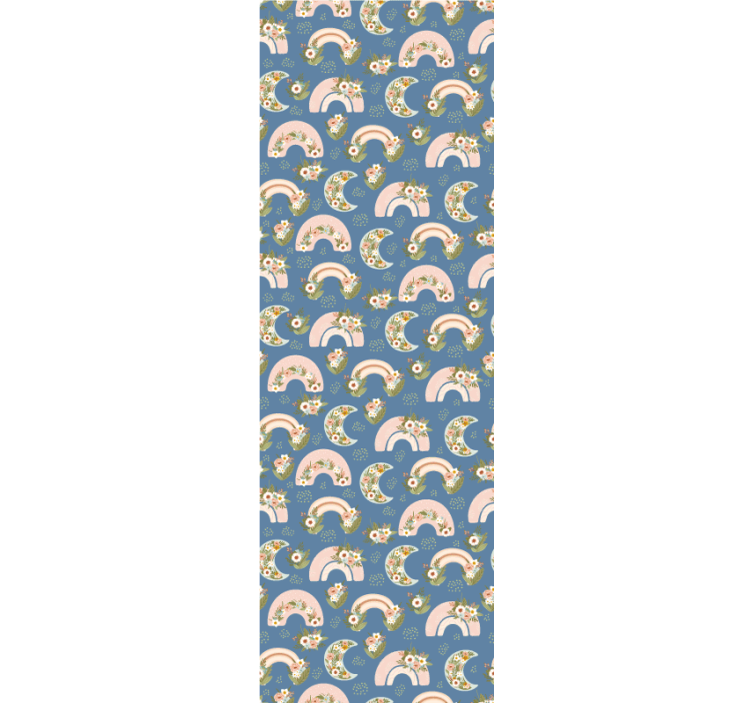 Børnemønster med foråret regnbue tapet - TenStickers