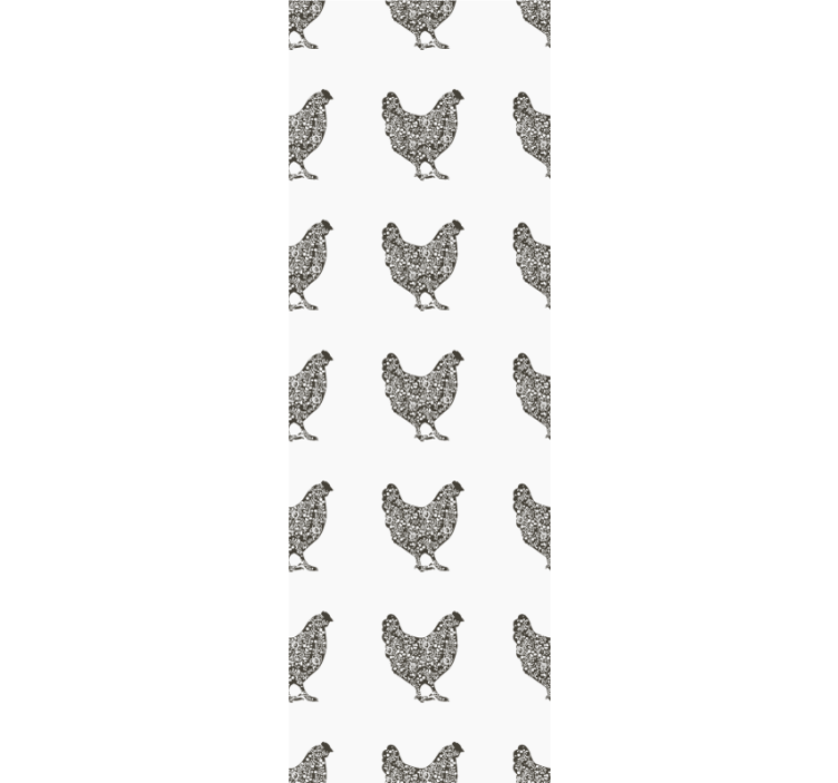 Fjerkræ mønster tapet med dyr - TenStickers