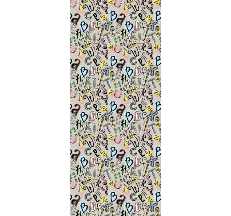 Alfabetisk sjov tapet med tekst - TenStickers