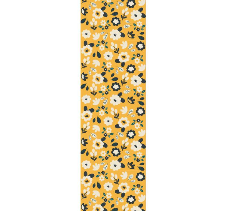 Lyse gule og hvide blomster tapet - TenStickers