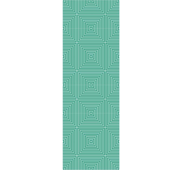 Grønne firkanter mønster tapet - TenStickers