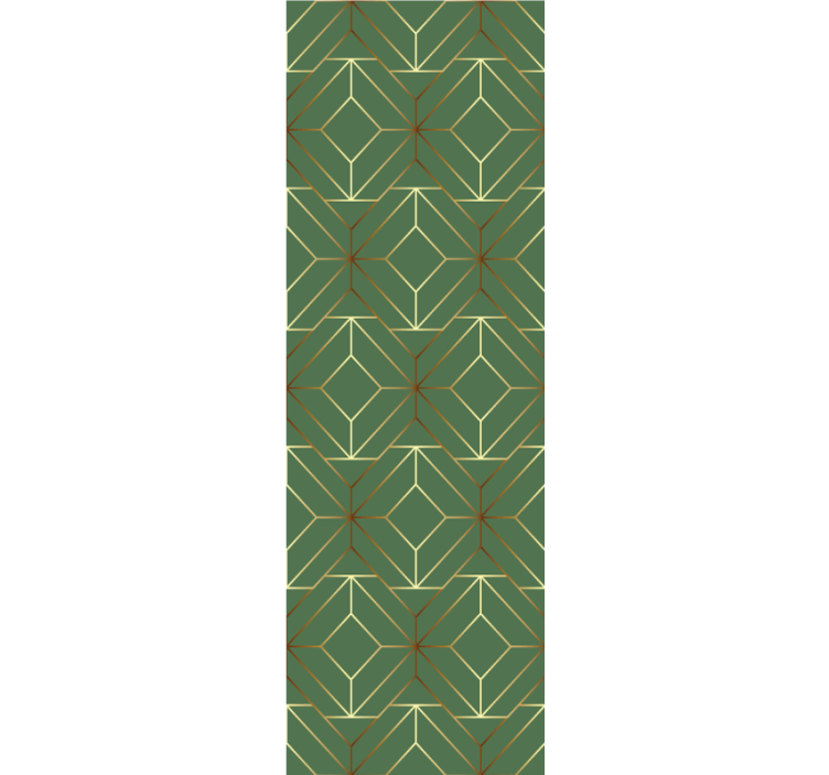 Grønne firkanter med konturer geometriske tapeter - TenStickers