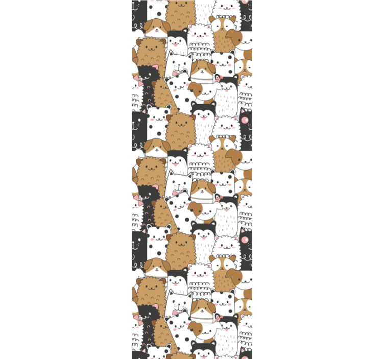 Legende kattemotiv tapet med hunde - TenStickers