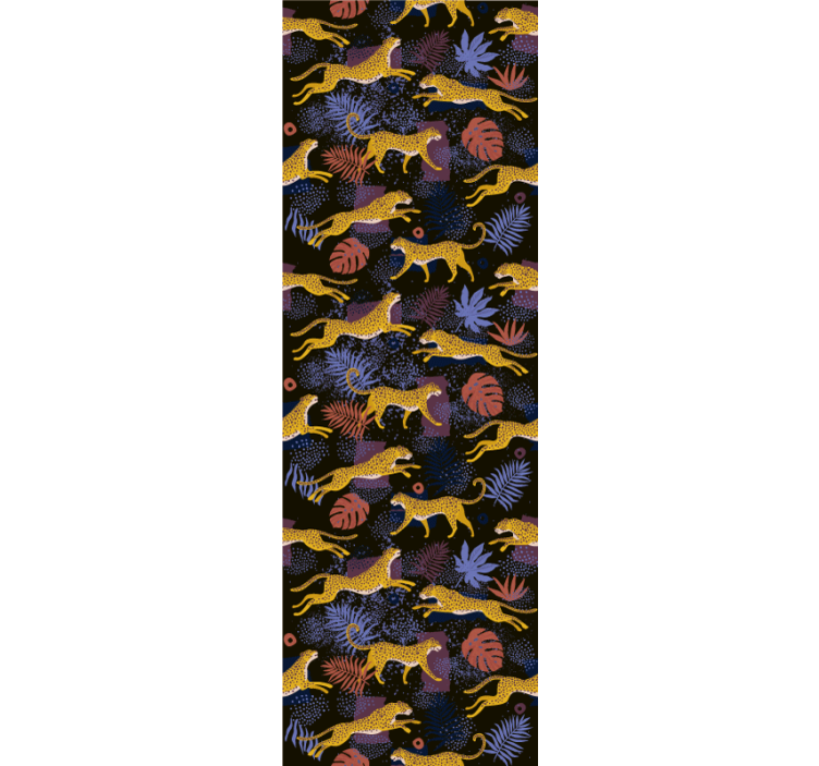 Jungle fauna mosaik tapet med dyr - TenStickers