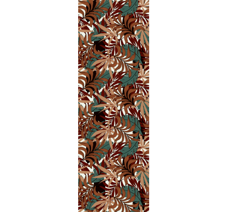 Abstrakt botanisk vægmaleri tapet blade - TenStickers