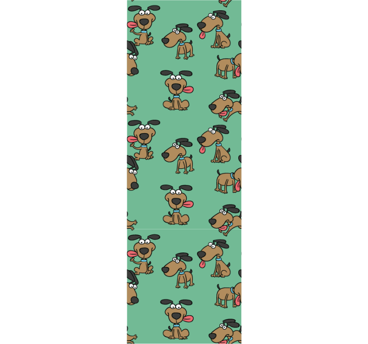 Sjov hund cartooon stil soveværelse tapet - TenStickers