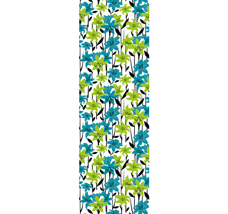 Farverig blomsterblomst blomster tapet - TenStickers