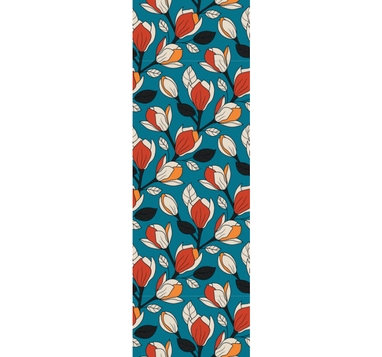 Blomstret baggrund blomster tapet - TenStickers