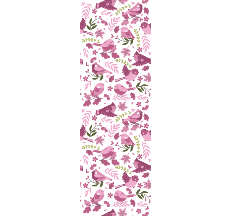 Fugl illustration tapet med fugle - TenStickers