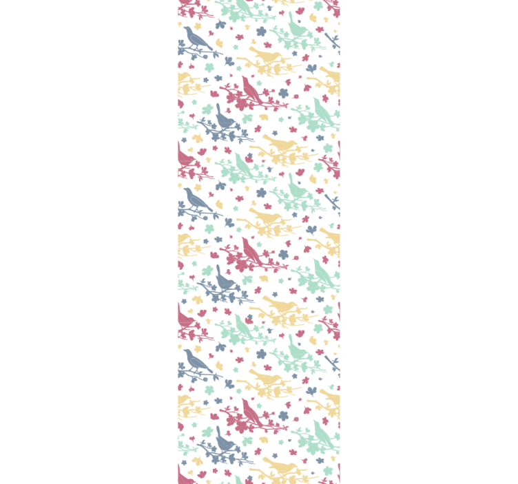 Fuglemønster motiv tapet med fugle - TenStickers