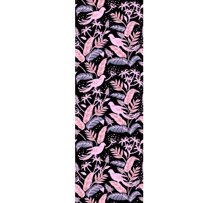 Fugle blomster harmoni dekorativt tapet - TenStickers