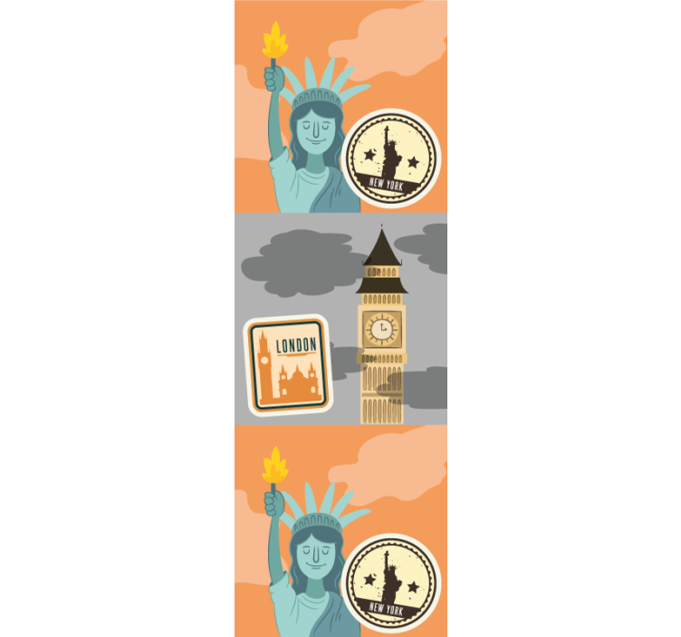 Ikoniske vartegn i byen new york tapet - TenStickers