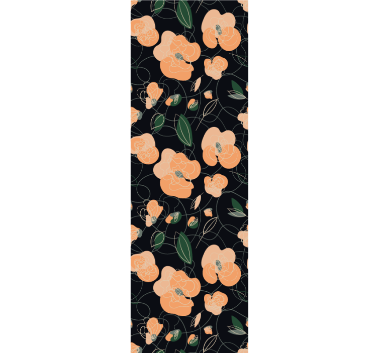 Botanisk blomstringsmønster blomster tapet - TenStickers