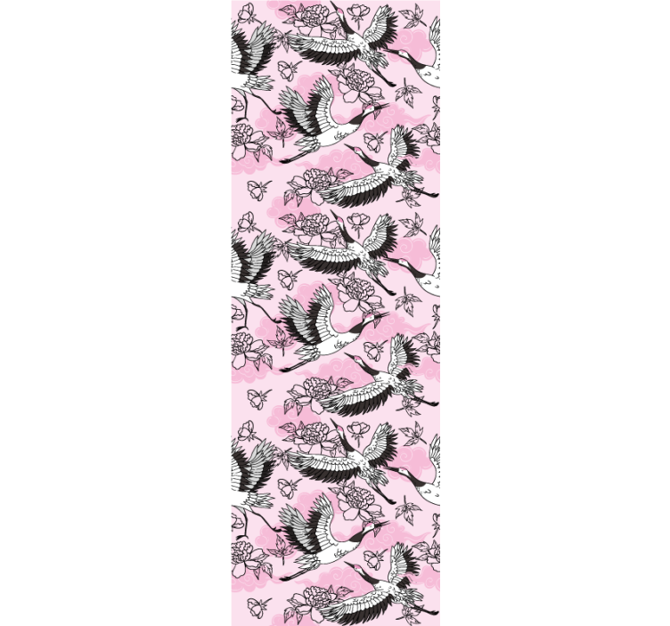 Wild bird moderne pink mønster soveværelse tapet - TenStickers