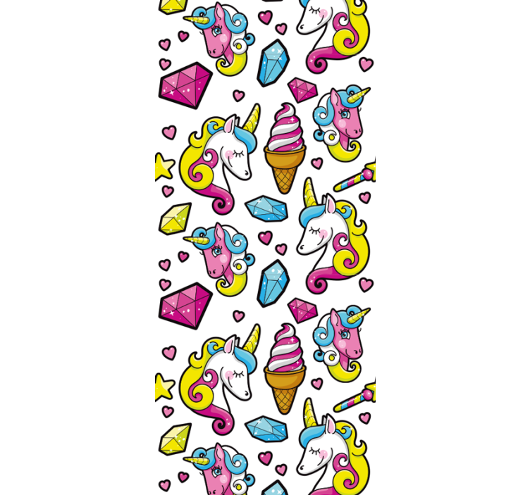 Enhjørning fantasy motiv tapet børneværelset - TenStickers