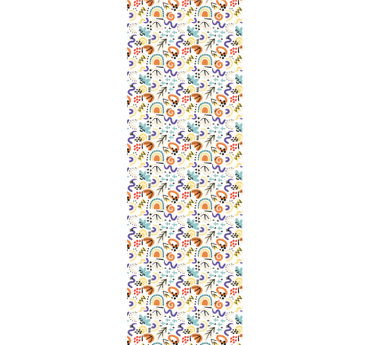 Organisk fladt abstrakt mønster moderne tapet - TenStickers