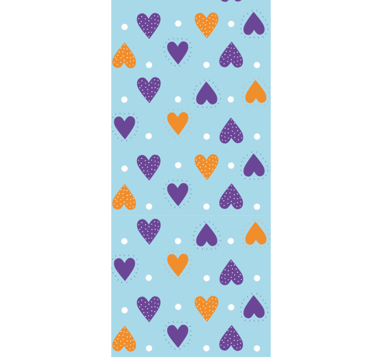 Hjerte regndråber tapet til soveværelse - TenStickers