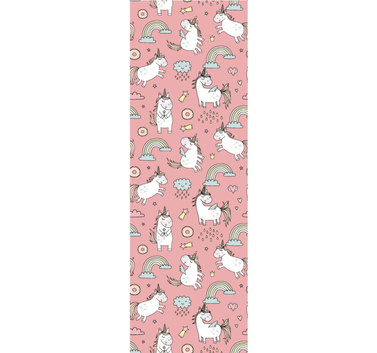 Enhjørning regnbuer tapet med dyr - TenStickers