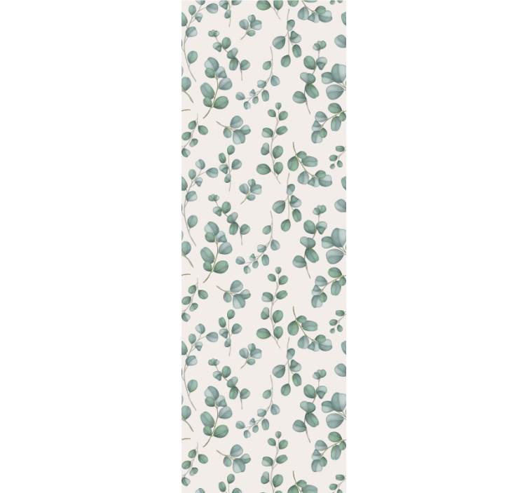 Akvarel blade over beige blomst tapet - TenStickers