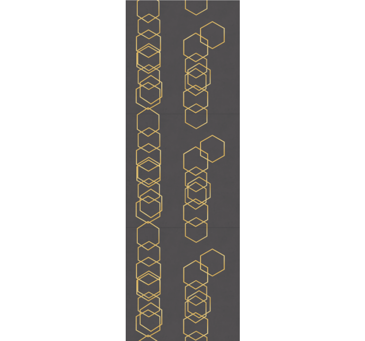 Geometrisk lineært design geometrisk tapet - TenStickers