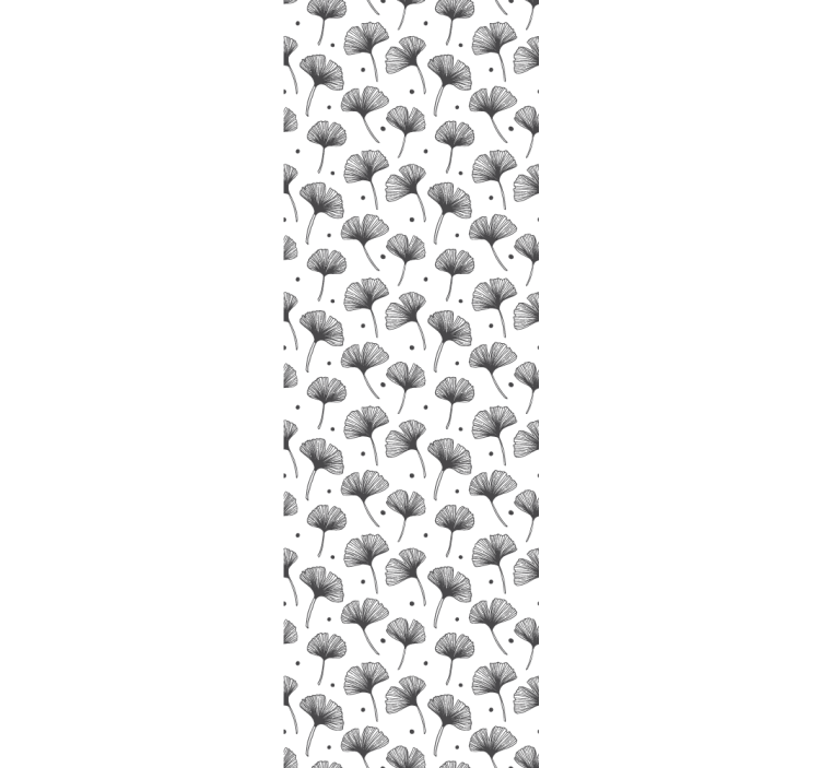 Gingko blade hvidt mønster klassisk tapet - TenStickers